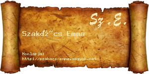 Szakács Emma névjegykártya