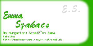 emma szakacs business card